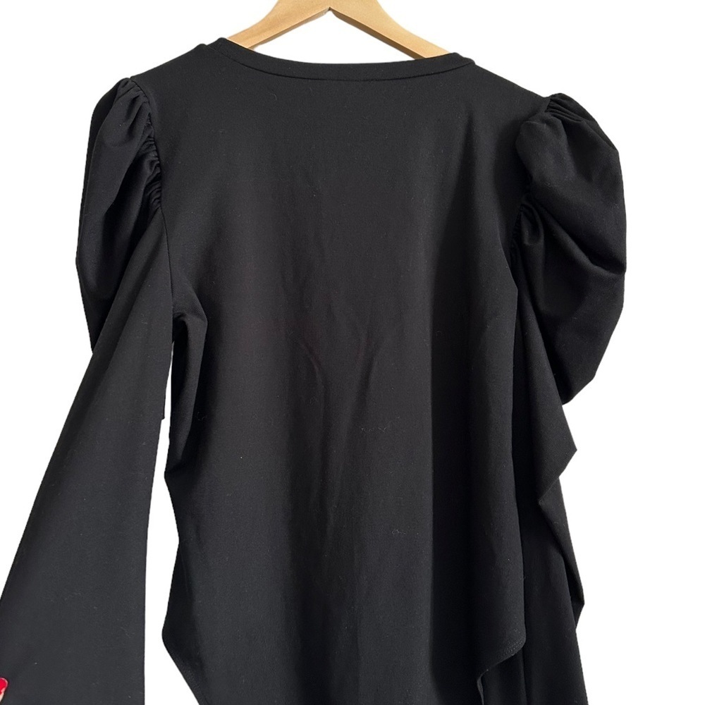 Extro&Vert Black Puff Long Sleeve Bodysuit Size 16 — image 5 of 8